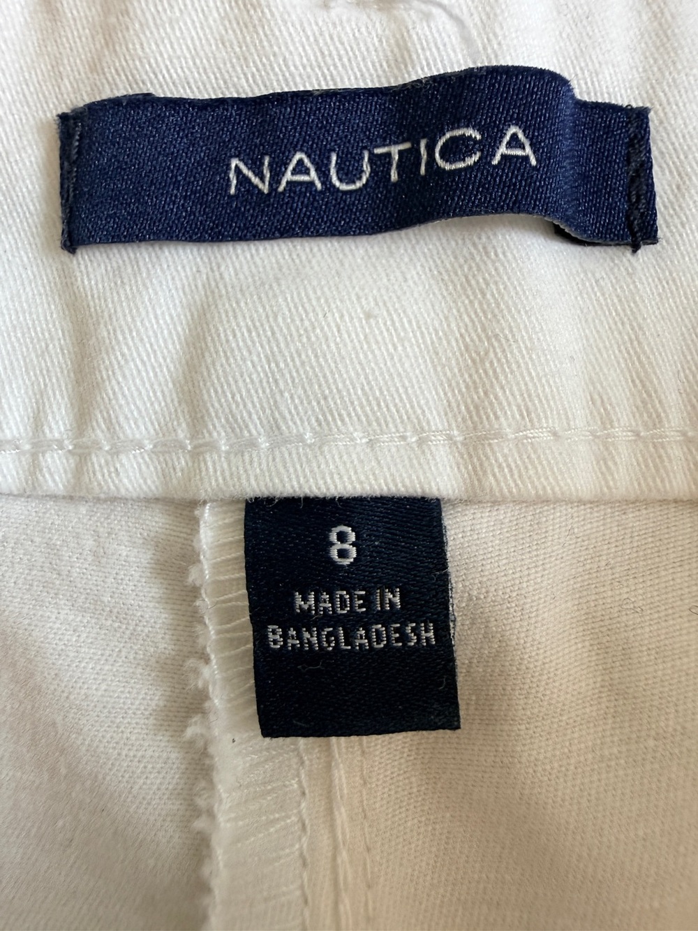 Nautica Women's White Cotton Blend 5” Shorts Pockets Size 8 Summer Vacation - Picture 3 of 7